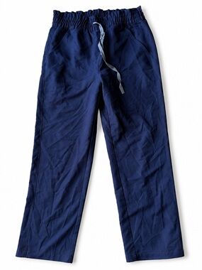 Figs women’s  medium straight wide leg Navy Drawstring Jogger Pants